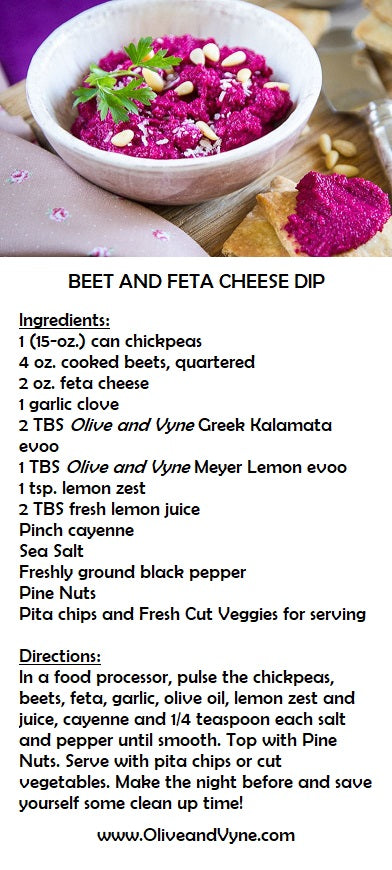 Recipe for beet hummus with Meyer Lemon olive oil. Olive oil and Balsamic Vinegar - Serving Eagle, Star, Middleton, Caldwell, Emmett, Kuna, Nampa, Boise and more.