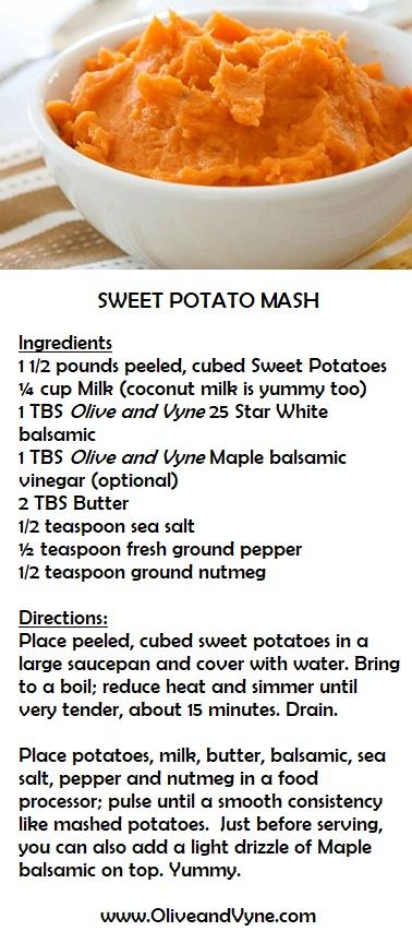 Sweet Potato recipe from Olive and Vyne, Star Idaho