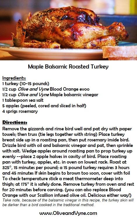Maple balsamic Turkey recipe from Olive and Vyne, Eagle Idaho