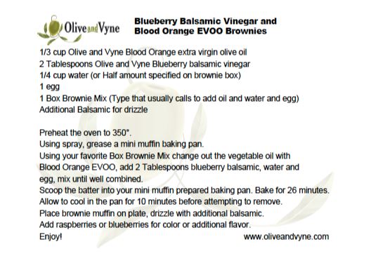 Olive and Vyne Chocolate balsamic brownie recipe