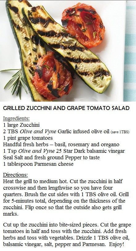 Recipe for Zucchini - Olive oil and Balsamic Vinegar - Serving Eagle, Star, Middleton, Caldwell, Emmett, Kuna, Nampa, Boise and more.