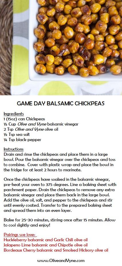 Olive and Vyne Huckleberry balsamic chickpea recipe